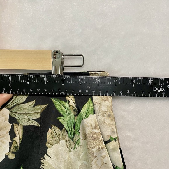 Karen Millen Womens Trousers Size 8 Black With White Tan Green Flowered - Picture 7 of 10